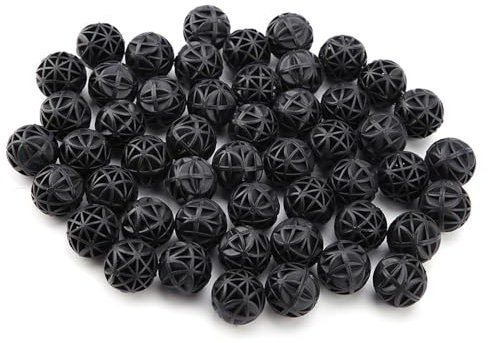 50 Stück Bio-Kugeln für Teich- und Aquarium-Filtration, Aquarium-Filter, Teich-Filtermedien, Aquarium-Filtermedien für Aquarien (46mm with Cotton)