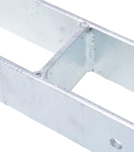 Aqbau® H pfostenträger 81mm Pfostenträger H form Pfostenanker H-anker h-pfostenträger Pfostenschuhe H-Träger Betonanker Gesamthöhe 600 mm Metall Verzinkt