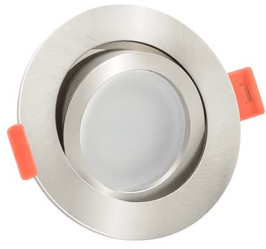 luxvenum Smart Home LED Einbaustrahler 24V 6W - 1x dimmbare LED Deckenleuchte extra flach nur 25mm, 120° Abstrahlwinkel, 90 CRI, Deckenspots für Flur, Wohnzimmer, Küche, Farbe Eisen, 4000K