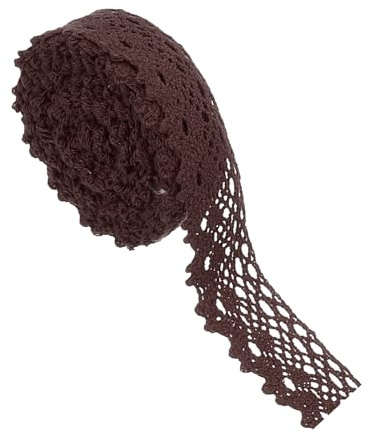 PATIKIL 5 Yards Spitzenband, 1 Zoll Breite Hochzeit Spitzenband Verpackung Nähen Häkeln Band für Florale DIY Basteln Nähen Geburtstagsfeier, Braun