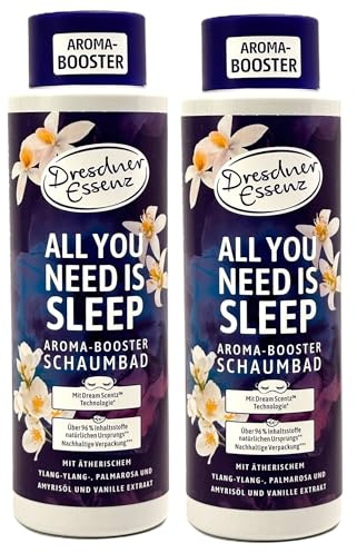 Dresdner Essenz 2er Pack Aroma-Booster Schaumbad All You Need Is Sleep 2 x 500 ml (Blau, floral, warm, sweet)