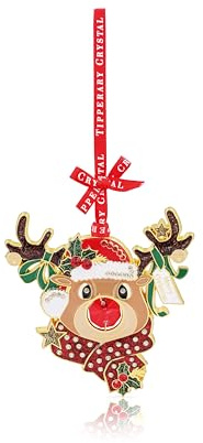 Tipperary Crystal Christmas Tree Decoration, Luxury Hanging Ornament – Perfect for Holiday Décor & Gifting, Rudolph Gem Decoration