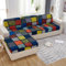 FANSU Sofa Sitzkissenbezug Stretch Sofa Überzug, rutschfest Sitzkissenbezug 1 2 3 4 Sitzer Universal Sofabezug L Form, für Individuelle Kissen (Chaise Longue,Bunt)