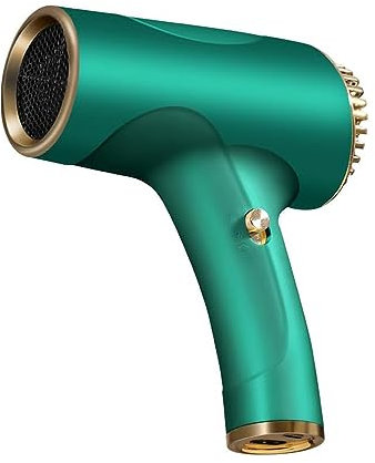 Rechargeable Cordless Hair Dryer, 2600 mAh Hair Dryer Chev Wire Rechargeable with USB Charging Battery Dryer Cold and Hot Wind for Travel Camping (Green)