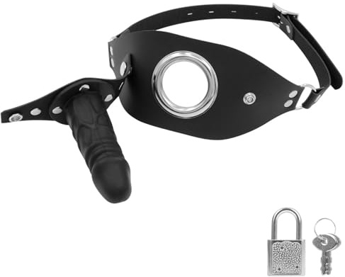 BDSM Penis Mouth Gag, Detachable Dildo Gag with Lock Strap On Sex Gag Adult Sex Toy