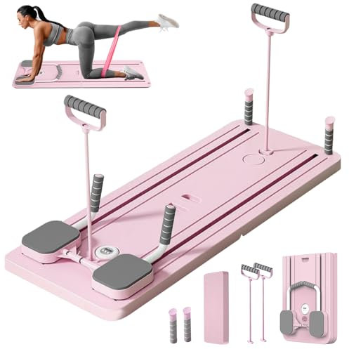 Pilates Board Upgraded Faltbarer Pilates Reformer Maschine für Zuhause Multifunctional Abdominal Board 5-in-1 Pilates-Reformer mit LED-Zähler Automatisches Rebound Bauchmuskeltrainer