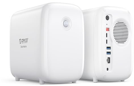 ORICO DM103 - Disco rigido esterno 2 Bay Raid, SSD da 1TB M.2 Nvme da 8 TB e HDD SATA da 3,5 pollici, 2 USB 3.0, 1 USB-C, Ethernet, 9 TB