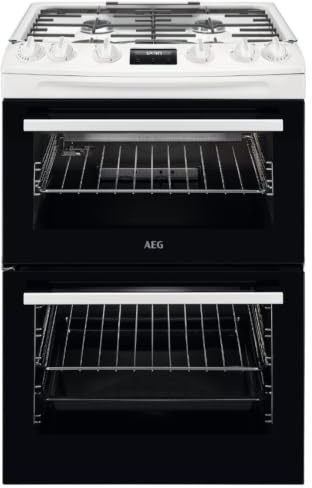 AEG CGX6130ACW 60cm Double Oven Gas Cooker - White - A/A Rated