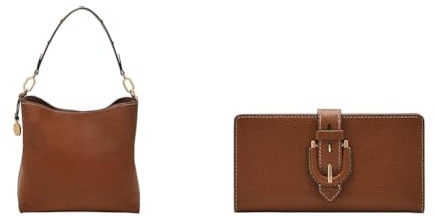 Fossil Damen Jessie Braune Ledertasche und Harwell Portemonnaie, Set