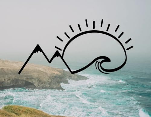myrockshirt Berge Welle Sonne Freiheit Meer ab 15cm Aufkleber Sticker Farbe&Größe wählbar Autoaufkleber