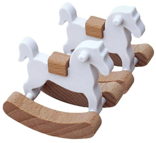 Hangsu 1/12 Holz Puppenhaus Schaukelpferd Modell Figur Miniaturmöbel Für Schlafzimmer Kinderzimmer Szene Setting Möbel
