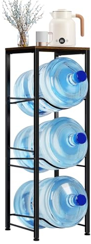 TWSOUL Wasserkanisterhalter, 19 Liter Wasserkanisterständer mit Ablagen, 4-stufiger Organizer für Wasserkühler, Küchen Organizer, Getränkespender Ständer für Haus, Büro und Garage