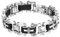 OIDEA Herren Armband Kreuz Fahrradkette: Biker Armkette aus Edelstahl 16mm breit Vintage Motorradkette 21.5cm Silber schwarz Retro Handgelenk Schmuck Geschenk für Männer Jungen