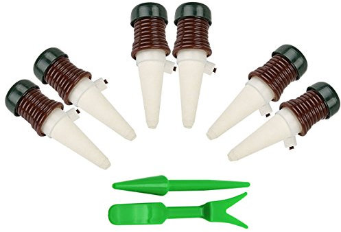 lumenty 6 paquetes interior sondas de autorriego riego automático para plantas sondas de cerámica picos en las plantas con bajo consumo