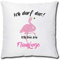 TRIOSK Kissen Flamingo Ich darf Das, Geschenk Frauen Freundin Zierkissen Dekokissen Bezug inkl. Füllung Reißverschluss, Weiß Rosa Pink, 40x40 cm