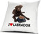 printplanet® Kopfkissen Labrador, Kissen mit Füllung I Love Labrador, 40 cm, 100% Baumwolle
