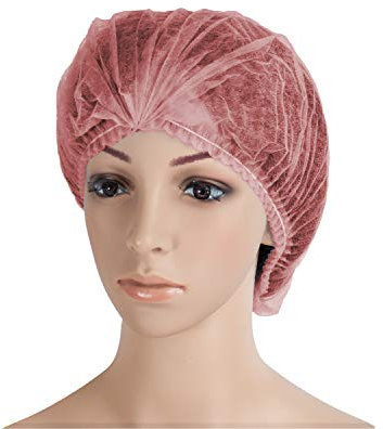 WORK-INN Klipphauben 53 cm in Rot | 100 Stück | Spinnvlies Einweghauben - luftdurchlässig & latexfrei | Ideal für Hygienebereiche - wie Medizin, Pharma, Lebensmittelbranche uvm.