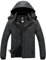 GEMYSE Herren Wasserdichte Berg-Skijacke Winddichte Fleece Outdoor-Winterjacke mit Kapuze (Graphitgrau,M)