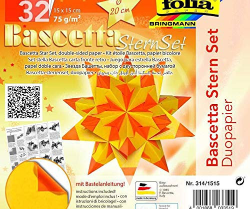 Origami-Bascetta Sternen - 75g / M2 Zwei-Farben -, Papier-Karte, Schneiden Sie das Papier, Bastelbedarf, Handwerk Origami, die Kunst Papier, Origami-Kunst, Folia Bringmann