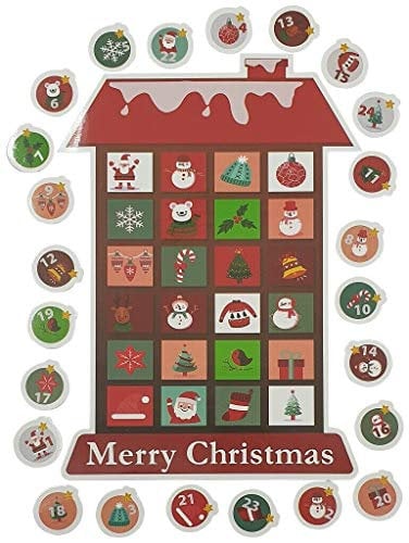 Christmas Magnetic Advent Countdown Calendar Fridge Magnet Set (House)