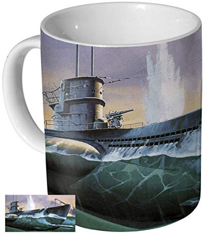 Kaffeetasse aus Keramik, Motiv: Deutsches U-Boot WWII