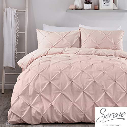 Serene Lara Ruched Easy Care Duvet Cover Set, Blush, Double