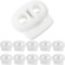 Kordel Stopper, 2-Loch, 10 Stück, in Weiss, für bis Ø 4 mm Kordeln, Band Klemme Jacke, Bekleidung, Rucksack, Gummikordel Stopper, Schnellverschluss Schnürsenkel, Schnur Rutsche, Tanka Kordelstopper