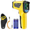 Infrarot Thermometer MESTEK Laser Temperaturmessgerät Digital IR Pyrometer K-Sonde -50°C ~ 800°C Berührungslos mit Farbe lcd Alarmfunktion Einstellbarer Emissionsgradfür Küche Automotive Industrie