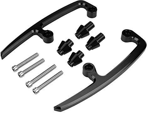 Beifahrer Haltegriff, CNC Aluminium Motorrad Motorrad Sozius Beifahrer Haltegriff Lenker Rücksitzschienen Griffsatz für Z650 17-18(Schwarz)