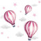 Little Deco Aufkleber Mädchenzimmer Heißluftballons I Wandbild 68 x 34 cm (BxH) I Wolken Sterne Kinderzimmer Mädchen Wandtattoo Kind Babyzimmer Mädels Bild DL540