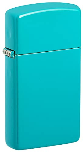 Zippo Windproof Lighter - Flat Turquoise Finish - Slim Case - Refillable for Lifetime Use - Adjustable Flame - Gift Box - Metal Construction - Made in USA