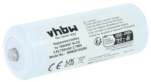vhbw Akku kompatibel mit Welch Allyn 71000A, 72300, 71055C, 71020C, 71020A, 71000C Medizintechnik (750 mAh, 3,6 V, NiCd)