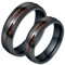 Bishilin Partnerringe Edelstahl mit Gravur, 6MM Schwarz Ringe mit Holz Damen Gr.60 (19.1) + Herren Gr.65 (20.7), Verlobungsringe Paar Ringe für Sie und Ihn