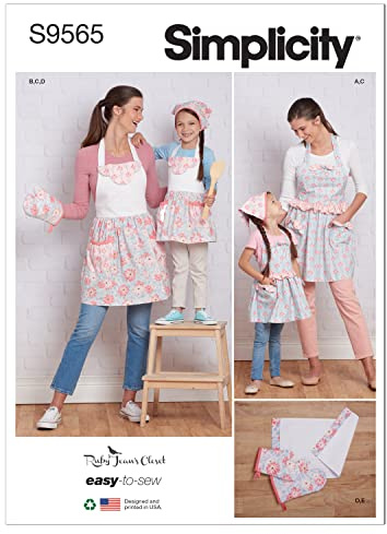 Simplicity SS9565A Children's and Misses' Aprons and Accessories A S - L/S - L