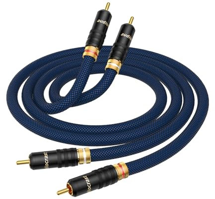 Tertullus High-End RCA Cables OFC Copper Silver Plated 2RCA to 2 RCA Male Stereo Cable Audio Cable 1m