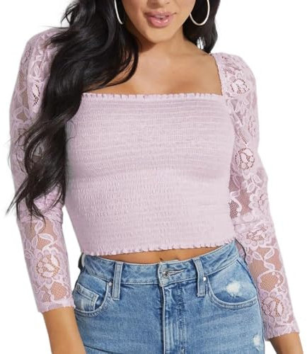 GUESS Top lilla/pizzo donna Nila, viola., XS