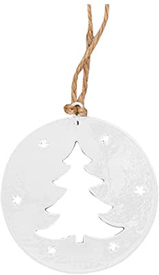 TianWlio Eisen-Schneeflocke-Weihnachtsbaum-Anhänger Weihnachtsschmuck Weißer Zinn-Anhänger Weihnachtsbaum-Anhänger Hängesessel Aufhängung Holz