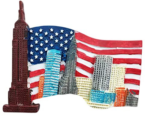 American Flag Style Refrigerator Magnet Travel Souvenir 3D Fridge Decoration Magnetic Sticker Hand Painted Craft