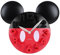 MEIDI CLOCK Mickey Mouse Concept Wanduhr – 3D-Zahlen, lautloses Quarzwerk, 30,5 cm, Schwarz auf Rot