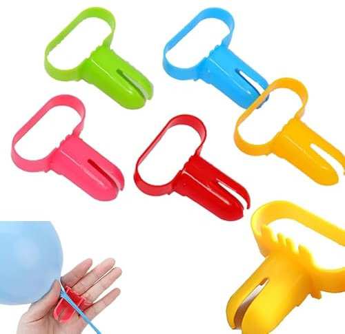 9 Stück Ballonverschlüsse, Schneller Knoter, Clips und Werkzeug zum Binden - Bunte Zubehör für Party und Hochzeitsdeko