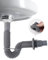 Hibbent desagüe fregadero, 1 1/4 Piezas de fontanería para lavabo de baño, sifón de Tubo de flexible a prueba de olores, sifon lavabo reemplazable, extensible 320-780 mm(Grey)