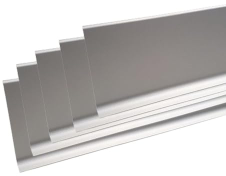 Plinthe aluminium anodisé argents, plinthe antichoc épaisse, plinthe alu, Dimensions et hauteur au choix, Longueur d’une plinthe 2 m, MadeInNature (1, Hauteur 8cm, 20 ML)