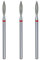 STALEKS PRO set 3 fresas de diamante para cutículas, 2.3x10 mm. Forma de Flama (Grano Fino)