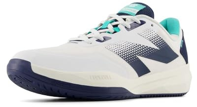 New Balance Men's FuelCell 796 V4 Tennis Shoe, White/Nb Navy/Cyber Jade, 9.5 M