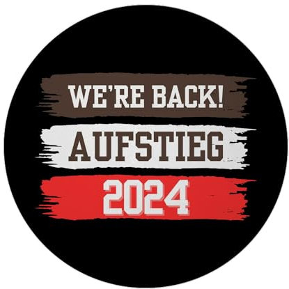St. Pauli Aufstieg 2024 Magnet rund mit Spruch We're Back Hamburgs Herz Reeperbahn Hafen Landungsbrücken Ehre St Pauli Wappen were Back