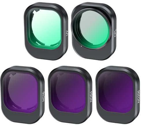K&F Concept Mini 4 Pro Filtro Kit,UV Filtro + Filtro Polarizador Circular + ND Filtro ND16 ND64 ND256 con 28 Capas Nano Revestimiento Compatible con dji Mini 4 Pro