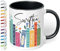 Geschenk für Musik-Fans: Kaffeetasse Bücherregal mit Best of Albums „Swiftea“ – Geschenkidee für Sänger- & Musikliebhaber - Keramik, ca. 330ml, Schwarz