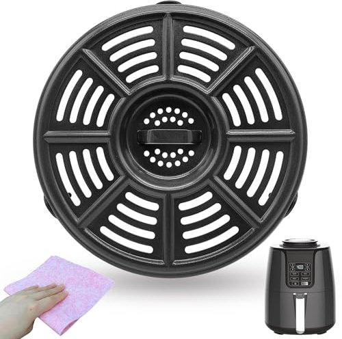 GSZN 4QT Air Fryer Replacement Rack for Ninja AF100 4 Quart Air Fryers, Premium Nonstick Air Fryer Grill Pan Plate Crisping Tray Plate Insert Grate Grid Shelf for Ninja Air Fryer, Dishwasher Safe