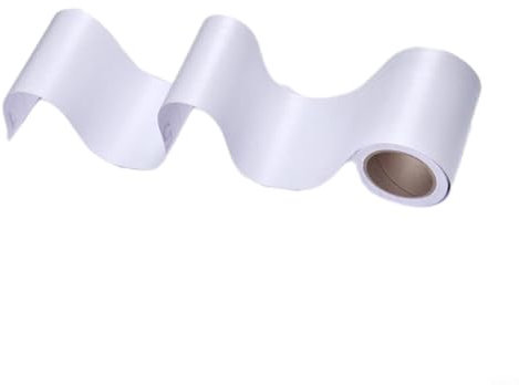 WIIYENA Wall Trim, Wood Grain Skirting Waistline Door Frame Edging Stickers Waterproof PVC Window Sill Decorative Trim for Home Decor(PURE WHITE WOOD)