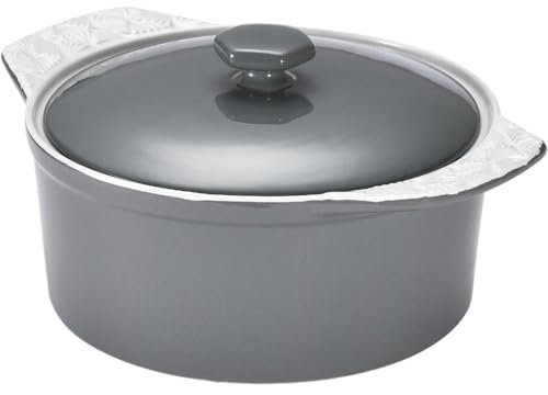 HESHUYAN Tegame Terracotta Casseruola con Coperchio - Casseruole da Forno for pirofile - Pentola con Manici - Set di casseruole Profonde con Coperchio Pentola in Ghisa con Coperchio